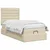 vidaXL Postelja s sklopko in vzmetnico Krem 100 x 200 cm Blago