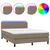 shumee Box spring postelja z vzmetnico LED taupe 140x200 cm blago