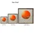 WallXpert uramljena MDF slika DOS029-33, jato ptica ispred narandžastog sunca na svetloj pozadini, 34 x 34 cm