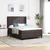 Vidaxl LED Box Spring Postelja Temno rjava 140 x 200 cm blago