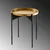 Hanah Home Klub sto Shb 44x57x44cm Crno-Zlatni
