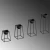 Aberto Design Set dekorativnih saksija GED-018,, O 15 cm ,, Crna