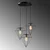Opviq Luster Elmas-6296, 50 cm, 3xE27, Crni