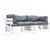 2-dijelni vrtni set sofa od paleta sa sivim jastucima borovina