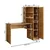 Hanah Home 2077 radni sto s policom 143,2 × 143,2 × 50 cm, atlantski bor