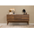 HANAH HOME Vina 02 1005 Walnut Cream Produživi trpezarijski sto, stolice i konzola (5 komada))
