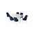 Hanah Home Set Trpezarijski sto i 6 stolica Zen, Plavo-beli