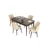 Hanah Home trpezarijski set Eva, sto na razvlačenje i 4 stolice, ploča u dekoru drveta Baroque, krem tkanina Babyface