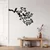 WallXpert metalni zidni ukras 5202, grana sa listovima i tri ptice, 60 x 44 cm, crni