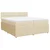 Vidaxl Box spring postelja z vzmetnico krem 200x200 cm blago