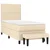 Vidaxl Box spring postelja z vzmetnico krem 100x200 cm blago