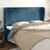 Vidaxl Vzglavje z ušesi temno modra 183x23x118/128 cm žamet