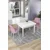 Hanah Home trpezarijski set Nil, sto i 2 stolice, bela ploča, roze tkanina Babyface