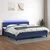 Vidaxl Box spring postelja z vzmetnico LED modra 200x200 cm blago