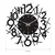 WALLXPERT Dekorativni metalni zidni sat Lineal Black 1