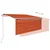 Vidaxl Avtomatska tenda s senčilom LED + senzor 3,5x2,5m oranžna/rjava