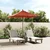 Vrtni suncobran s drvenim stupom terakota 198 x 198 x 231 cm