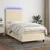 Vidaxl Box spring postelja z vzmetnico LED krem 90x200 cm blago