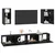 TV Kabinet za Zid 3 pcs 100 x 30 x 30 cm Crni hrast