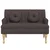 Vidaxl Klop z blazinami temno rjava 113x64,5x75,5 cm blago