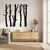 WallXpert metalni zidni ukras 5536, stabla breze, 5 delova, 120 x 120 cm, crni