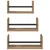 Set zidnih polica s policom 3 pcs Umjetnički hrast 40x16x14cm