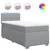 vidaXL Box spring postelja z vzmetnico svetlo siva 90x190 cm blago