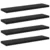 Police za knjige 4 pcs Crna 40 x 10 x 1,5 cm Konstruirano drvo