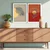 WallXpert set od 2 uramljene MDF slike 2P3752SOFTCT-015, boho sunce i palmin list u bež i crvenim tonovima, 38 x 53 cm