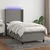 Vidaxl Box spring postelja z vzmetnico LED temno siva 90x200 cm blago