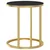 Bočni stolić zlatno-crni 45 cm od kaljenog stakla