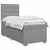 vidaXL Postelja boxspring z vzmetnico Svetlo siva 100 x 200 cm Blago