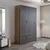 Hanah home Ormar Elina 140x208x52cm Antracit-Bež
