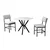 HANAH HOME Set Trpezarijski sto i 2 stolice Dubai Grey White