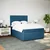 Vidaxl Box spring postelja z vzmetnico modra 140x200 cm žamet
