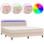 Vidaxl Box spring postelja vzmetnico LED kapučino 180x200 cm um. usnje