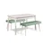 HANAH HOME Trpezarijski sto sa 2 klupe Costa 0400 White Green