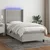 vidaXL Box spring postelja z vzmetnico LED sv. siva 100x200 cm blago