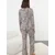 Trendyol Multicolored Leopard Patterned Ribbon/Bow Tie Knitted Pajama Set