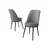 Hanah Home set trpezarijskih stolica Jaxe 4 kom, siva tkanina Babyface, crne metalne noge