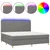 Krevet box spring s madracem LED tamnosivi 200x200 cm tkanina