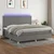 Vidaxl Box spring postelja z vzmetnico LED temno siva 200x200 cm blago