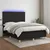 Vidaxl Box spring postelja z vzmetnico LED črna 140x200 cm blago