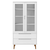 Vitrina MOLDE bijela 90 x 35 x 175 cm od masivne borovine