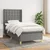 Vidaxl Box spring postelja z vzmetnico temno siva 100x200 cm blago