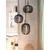 HÖGVIND Visilica s 3 lampe, niklovano/siva staklo, 41 cm
