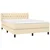 Vidaxl Box spring postelja z vzmetnico krem 140x190 cm blago