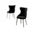 Hanah Home set trpezarijskih stolica Alpa 2 kom, crna tkanina Babyface, hromirane metalne noge