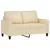 3-dijelni set sofa s jastucima krem od tkanine