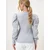 Trend Alaçati Stili Womens Gray Crew Neck Drop Neck Princess Sleeve Knitwear Blouse